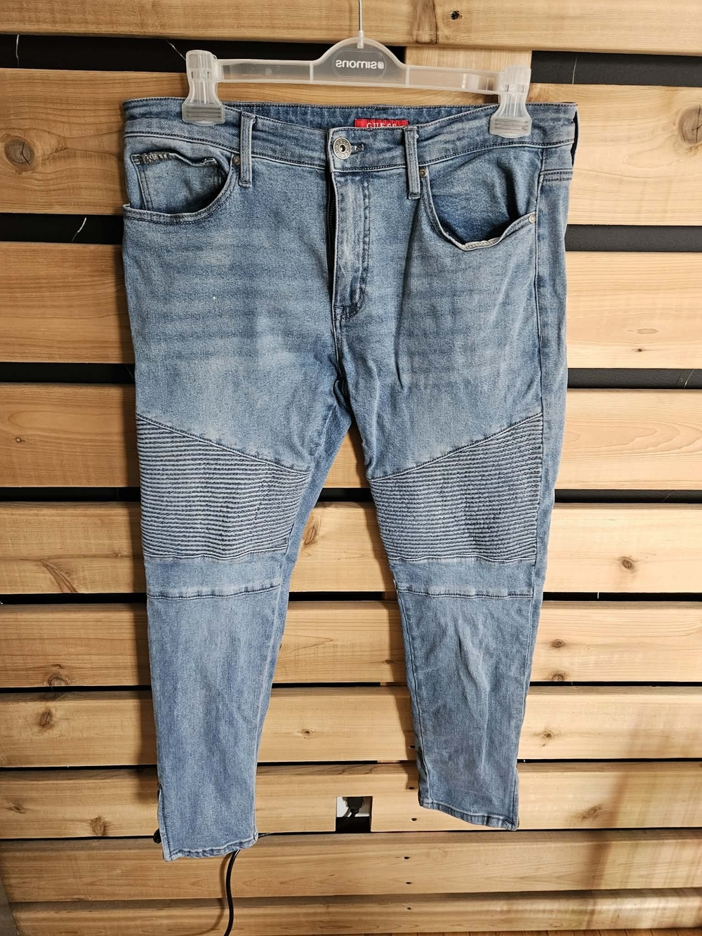 Guess Light Blue Skinny Moto Jeans